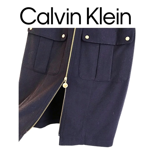 👛 Calvin Klein Navy Military Career Dress Size 12 💙👗 - Picture 3 of 7